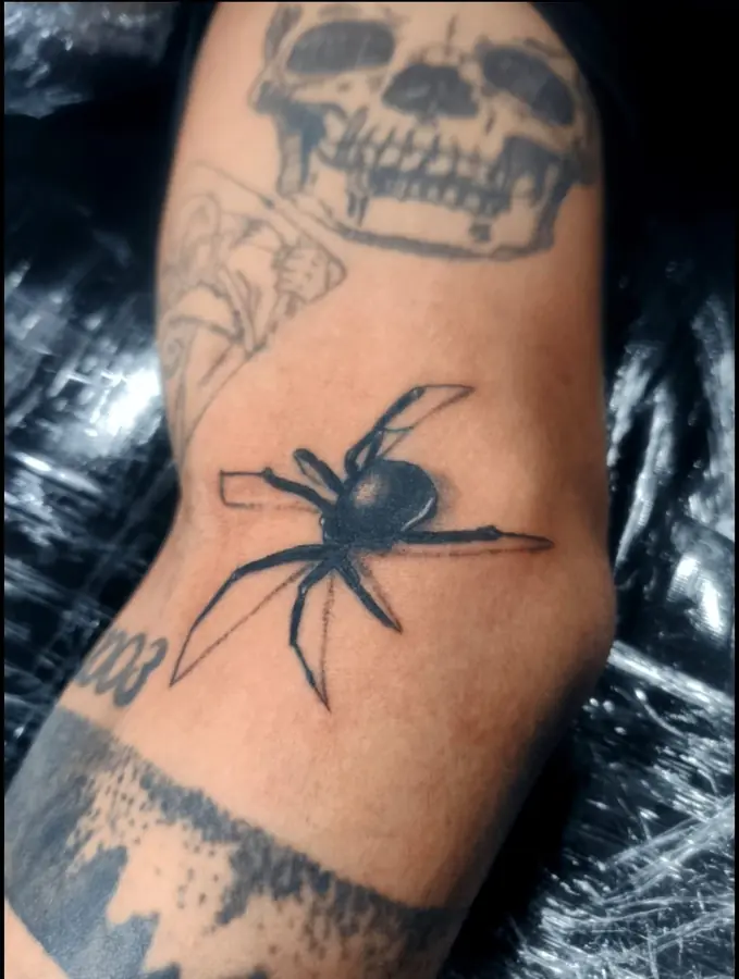 Tatuagem de aranha feita por aluno do START